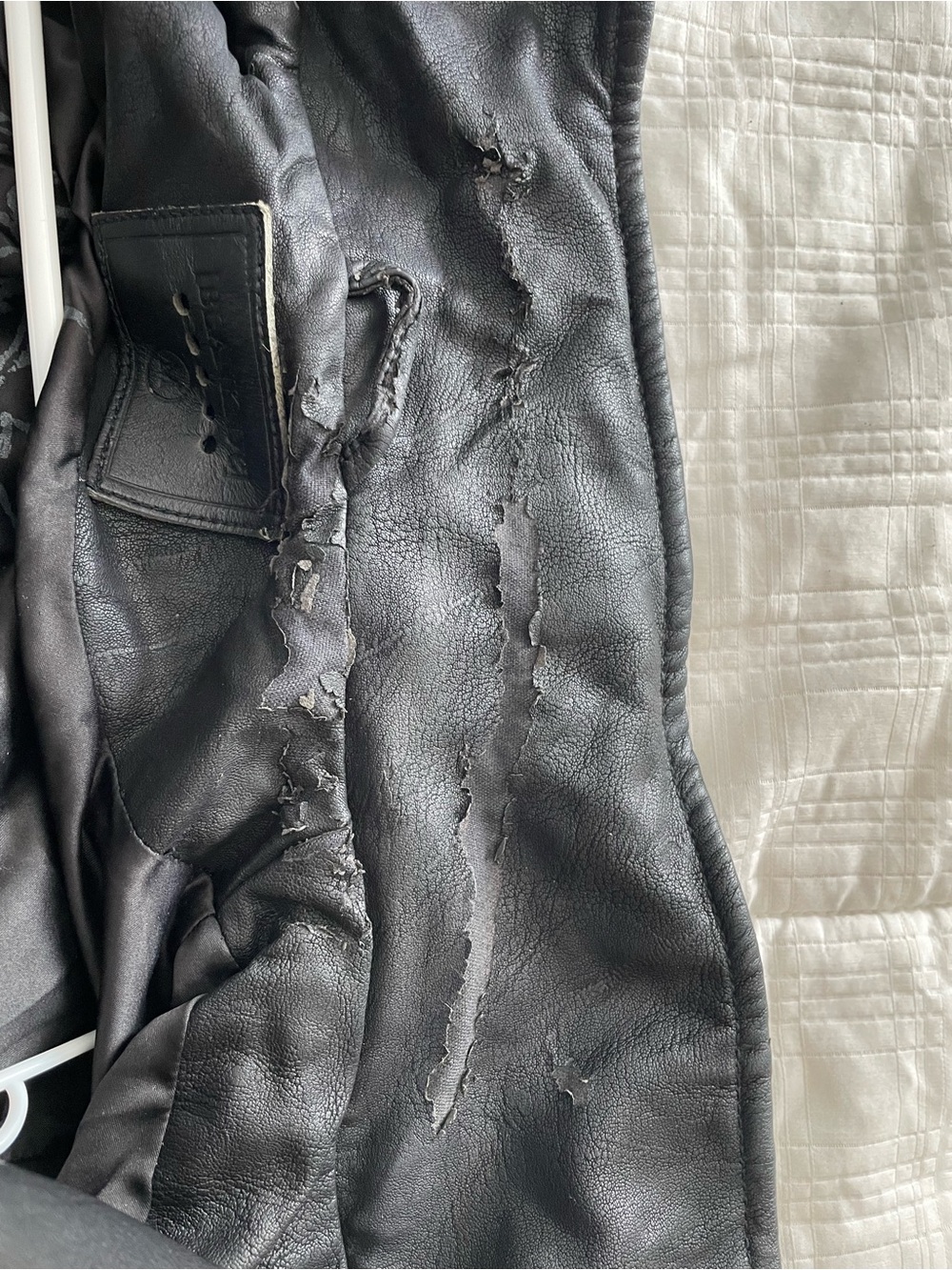 Black Leather Fringe Moto Jacket by Unbranded - Picture 7 of 12